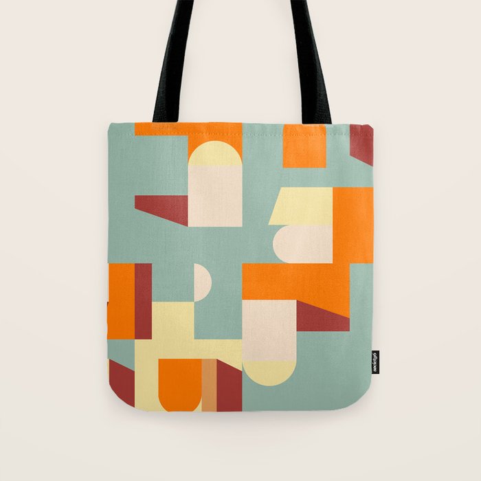 Crisp Air and Warmth - Abstract Geometric Art Tote Bag Gallery Image 1