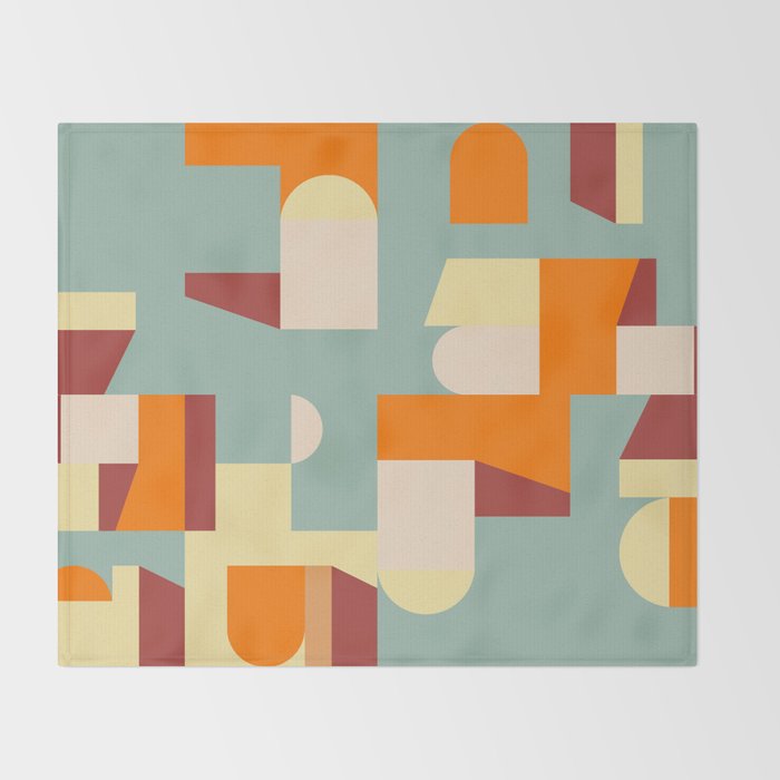 Crisp Air and Warmth - Abstract Geometric Art Throw Blanket Gallery Image 2