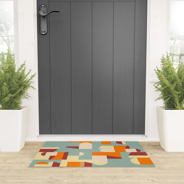 Crisp Air and Warmth - Abstract Geometric Art Welcome Mat Gallery Image 3