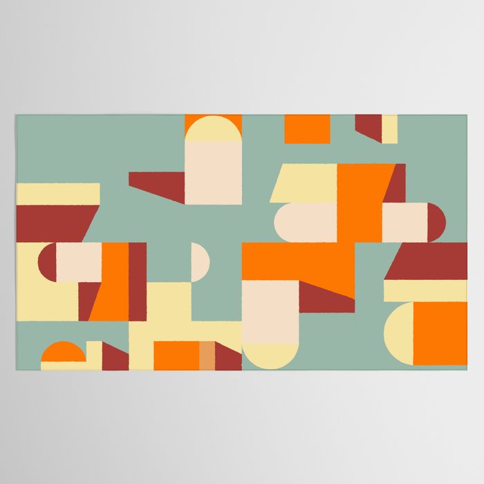 Crisp Air and Warmth - Abstract Geometric Art Tablecloth Gallery Image 2