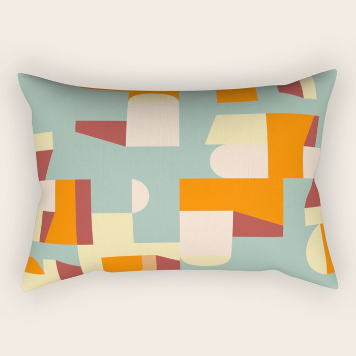 Crisp Air and Warmth - Abstract Geometric Art Rectangular Pillow Gallery Image 1