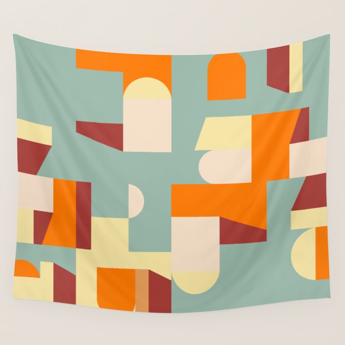 Crisp Air and Warmth - Abstract Geometric Art Wall Tapestry Gallery Image 4