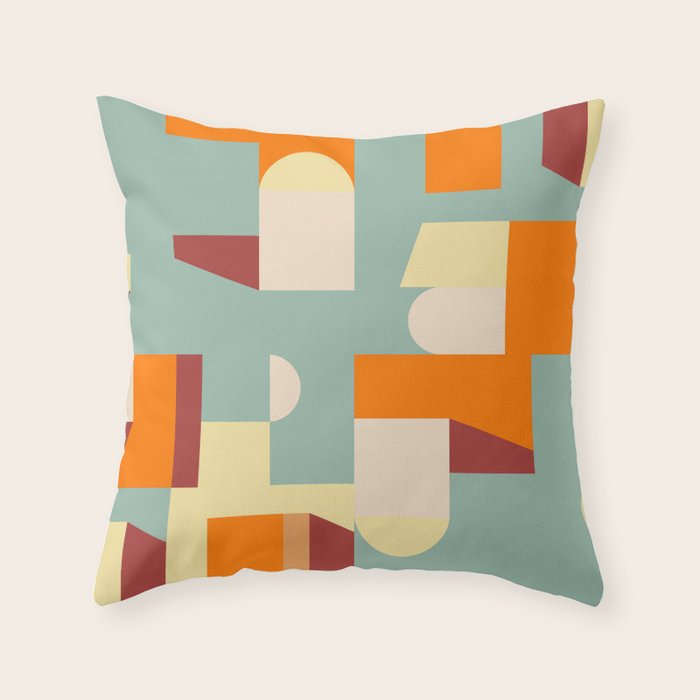 Crisp Air and Warmth - Abstract Geometric Art Throw Pillow Gallery Image 6