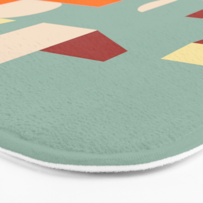 Crisp Air and Warmth - Abstract Geometric Art Bath Mat Gallery Image 3
