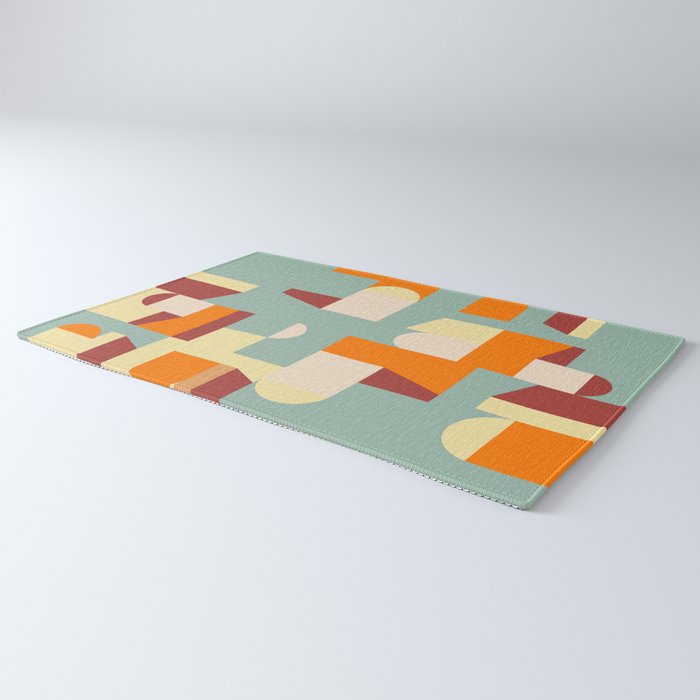 Crisp Air and Warmth - Abstract Geometric Art Rug Gallery Image 3