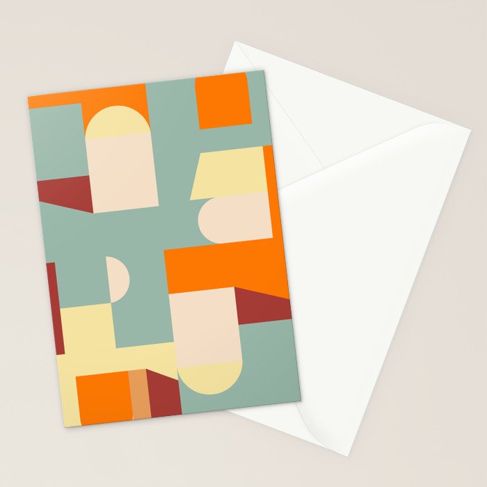 Crisp Air and Warmth - Abstract Geometric Art Stationery Card Gallery Image 2