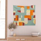 Crisp Air and Warmth - Abstract Geometric Art Wall Tapestry Gallery Image 2