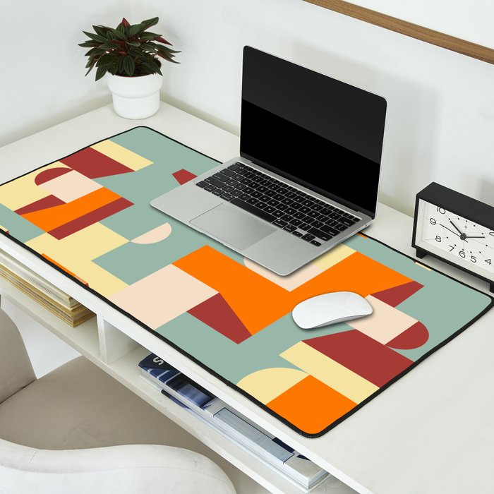 Crisp Air and Warmth - Abstract Geometric Art Desk Mat Gallery Image 2