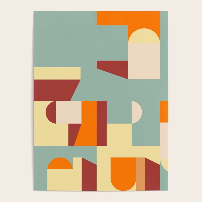 Crisp Air and Warmth - Abstract Geometric Art Poster Gallery Image 4