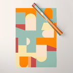 Crisp Air and Warmth - Abstract Geometric Art Wrapping Paper Gallery Image 1
