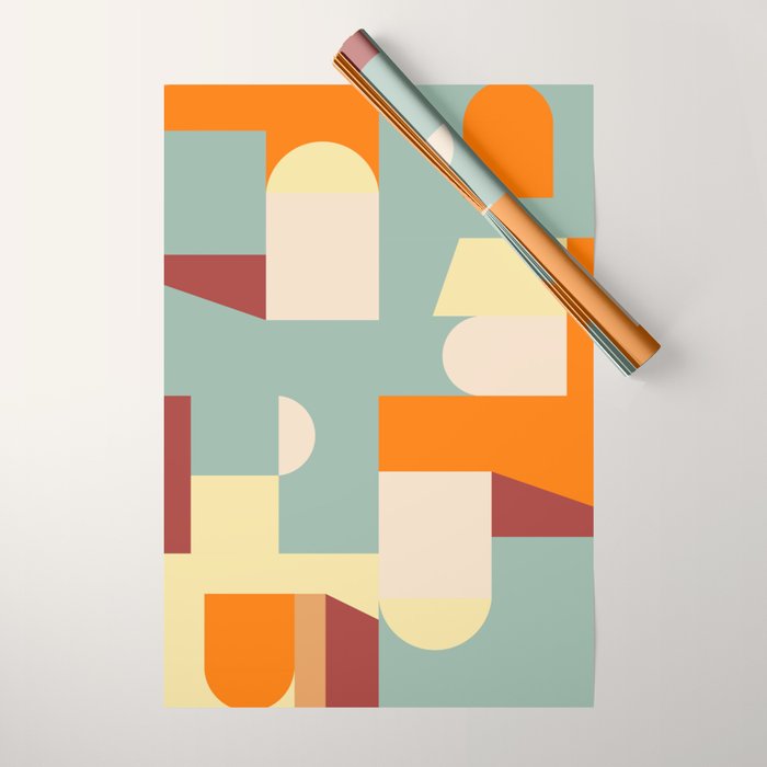 Crisp Air and Warmth - Abstract Geometric Art Wrapping Paper Gallery Image 1