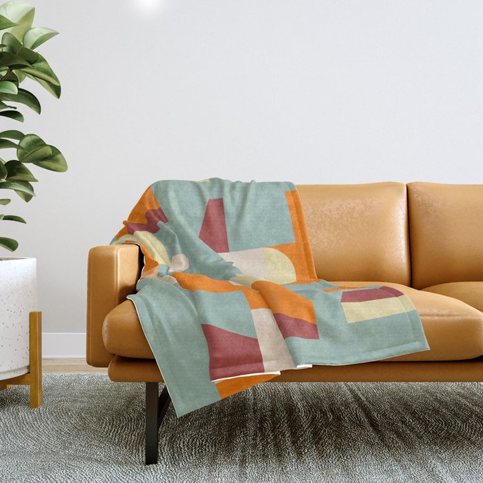 Crisp Air and Warmth - Abstract Geometric Art Throw Blanket Gallery Image 1