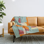 Crisp Air and Warmth - Abstract Geometric Art Throw Blanket Gallery Image 1