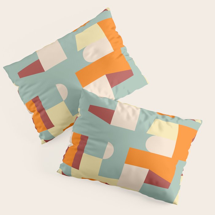 Crisp Air and Warmth - Abstract Geometric Art Pillow Sham Gallery Image 3