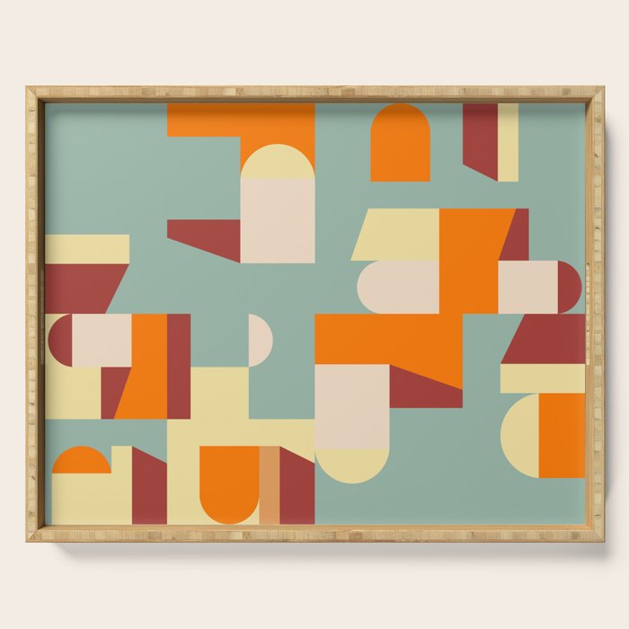 Crisp Air and Warmth - Abstract Geometric Art Serving Tray Gallery Image 1