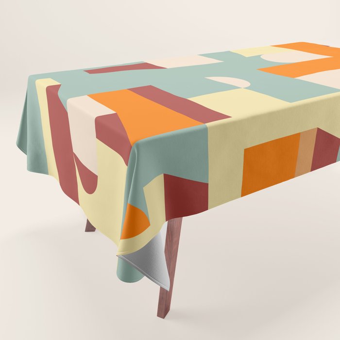 Crisp Air and Warmth - Abstract Geometric Art Tablecloth Gallery Image 1