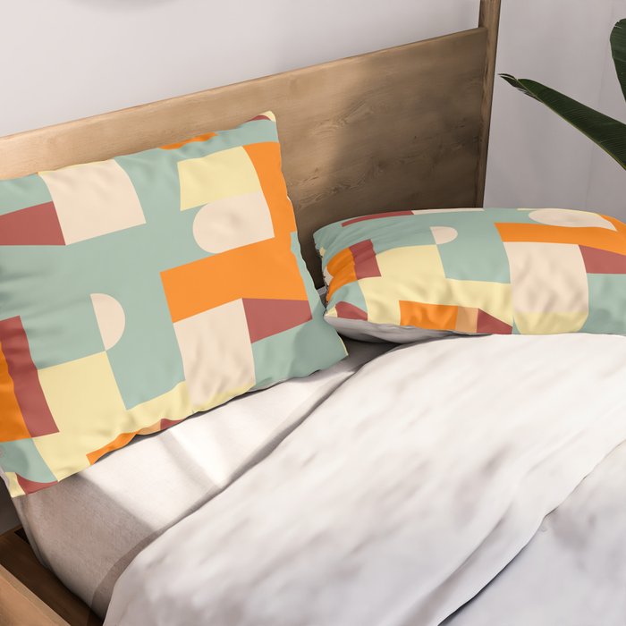Crisp Air and Warmth - Abstract Geometric Art Pillow Sham Gallery Image 2