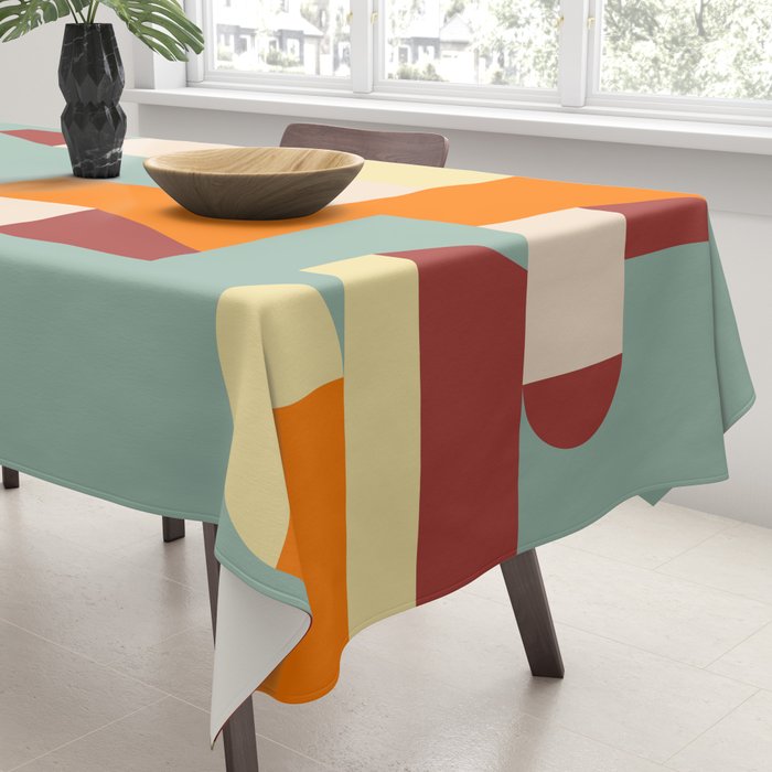 Crisp Air and Warmth - Abstract Geometric Art Tablecloth Gallery Image 3