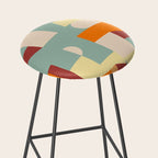 Crisp Air and Warmth - Abstract Geometric Art Stool Gallery Image 2
