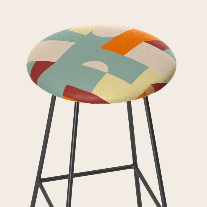 Crisp Air and Warmth - Abstract Geometric Art Stool Gallery Image 2
