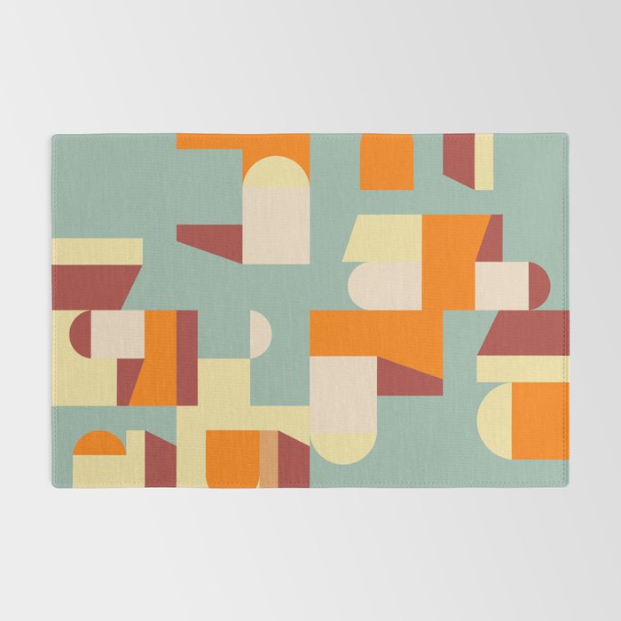Crisp Air and Warmth - Abstract Geometric Art Rug Gallery Image 2