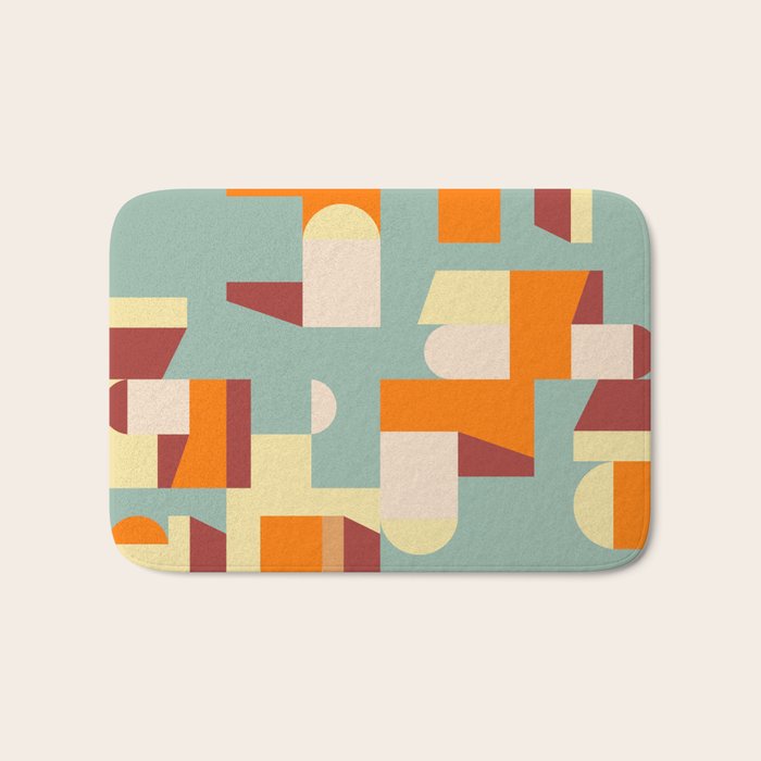 Crisp Air and Warmth - Abstract Geometric Art Bath Mat Gallery Image 1