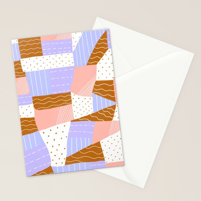 modern quilt, lilac Stationery Card Gallery Image 2