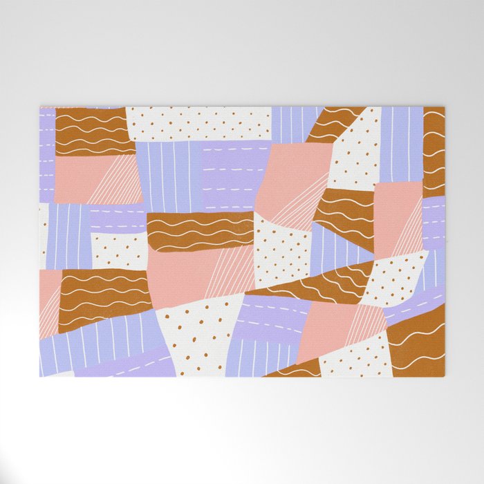 modern quilt, lilac Welcome Mat Gallery Image 1