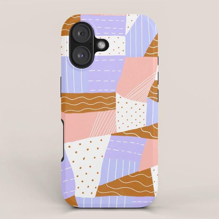 modern quilt, lilac iPhone Case Gallery Image 1