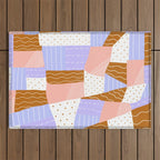 modern quilt, lilac Outdoor Rug Gallery Image 1