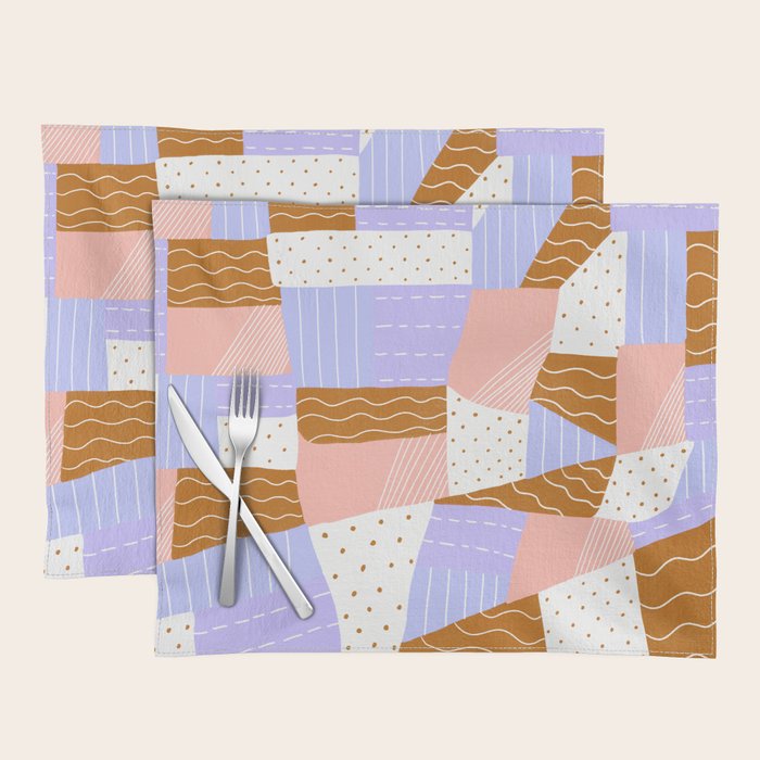 modern quilt, lilac Placemat Gallery Image 1