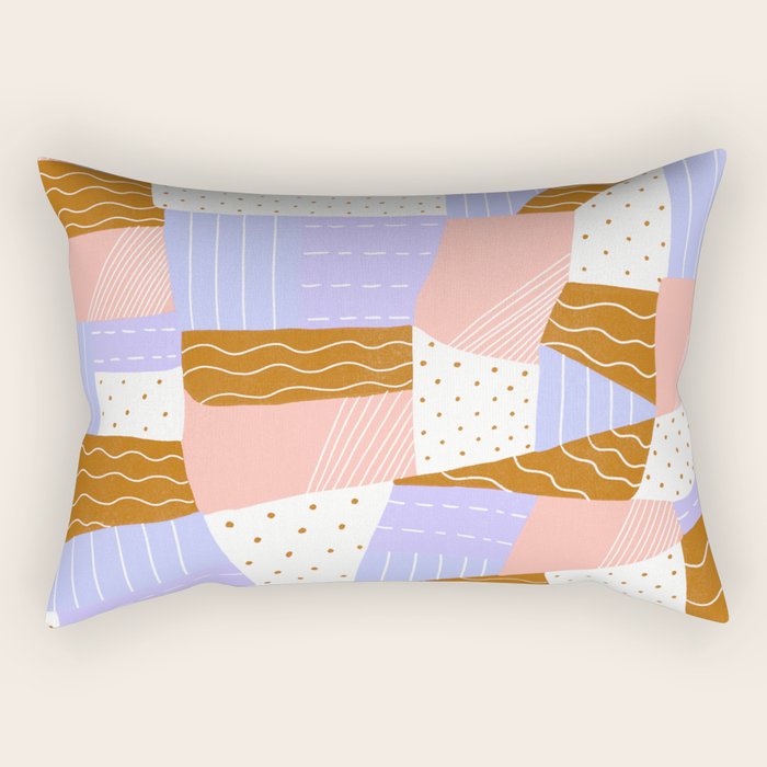 modern quilt, lilac Rectangular Pillow Gallery Image 1