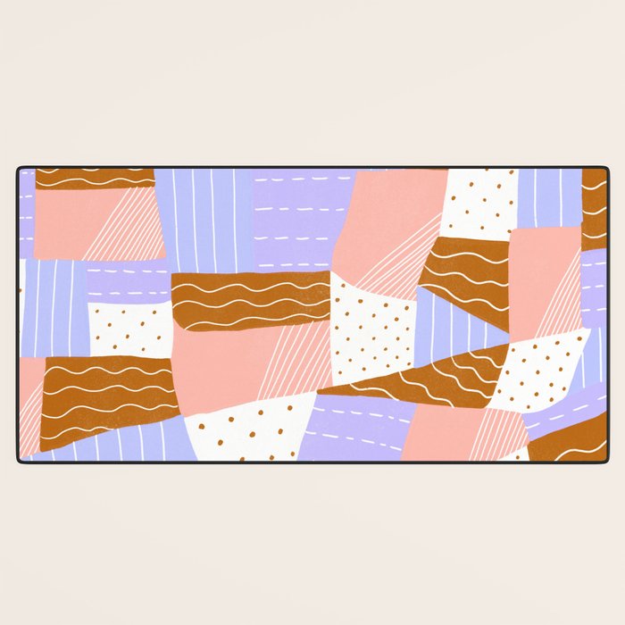 modern quilt, lilac Desk Mat Gallery Image 3