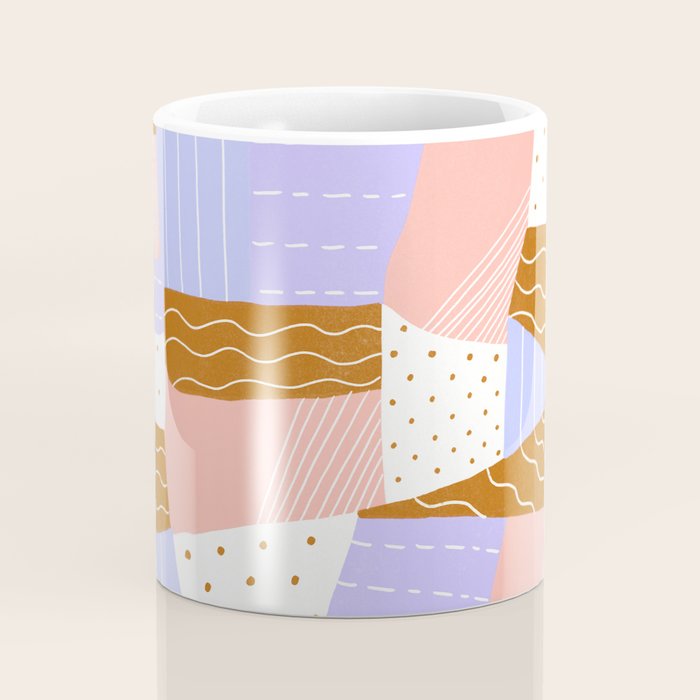 modern quilt, lilac Coffee Mug Gallery Image 4