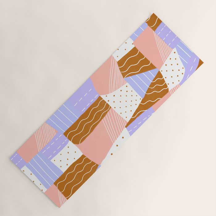modern quilt, lilac Yoga Mat Gallery Image 1