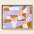 modern quilt, lilac Serving Tray Gallery Image 1