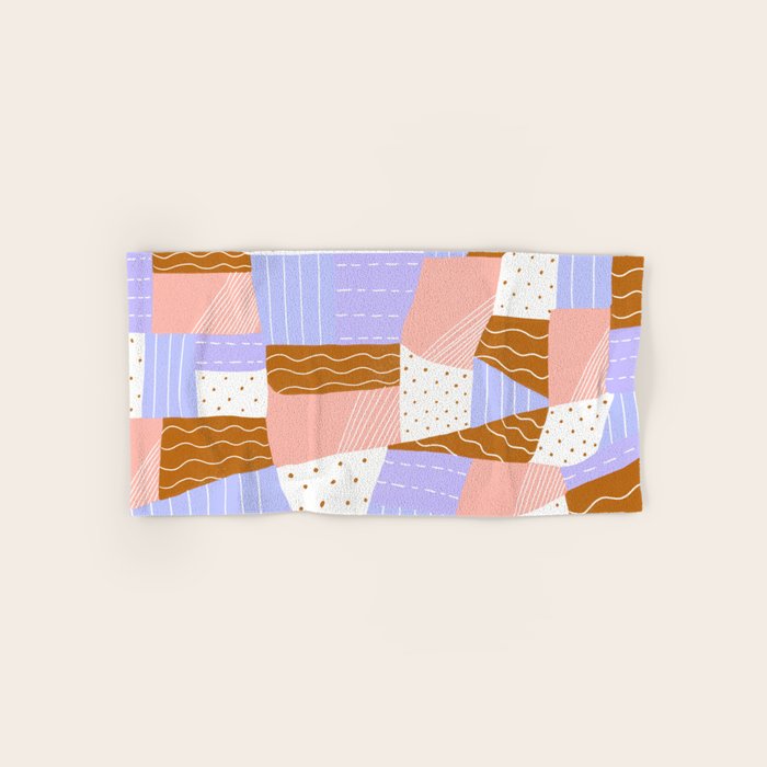 modern quilt, lilac Bath Towel Gallery Image 1