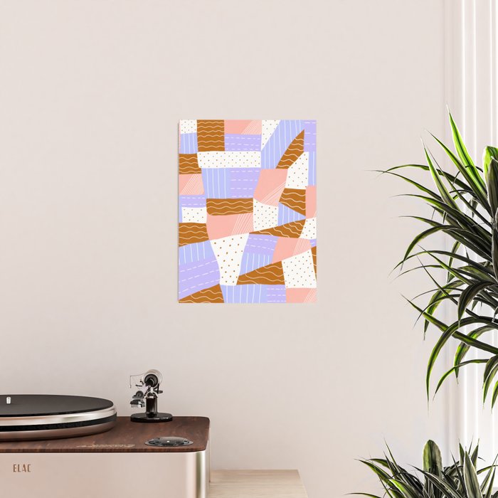 modern quilt, lilac Poster Gallery Image 2