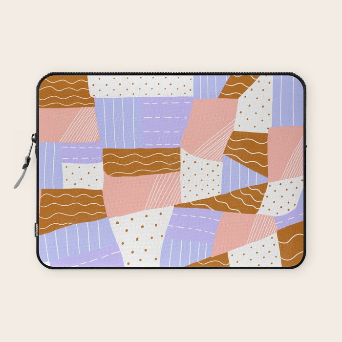 modern quilt, lilac Laptop Sleeve Gallery Image 1
