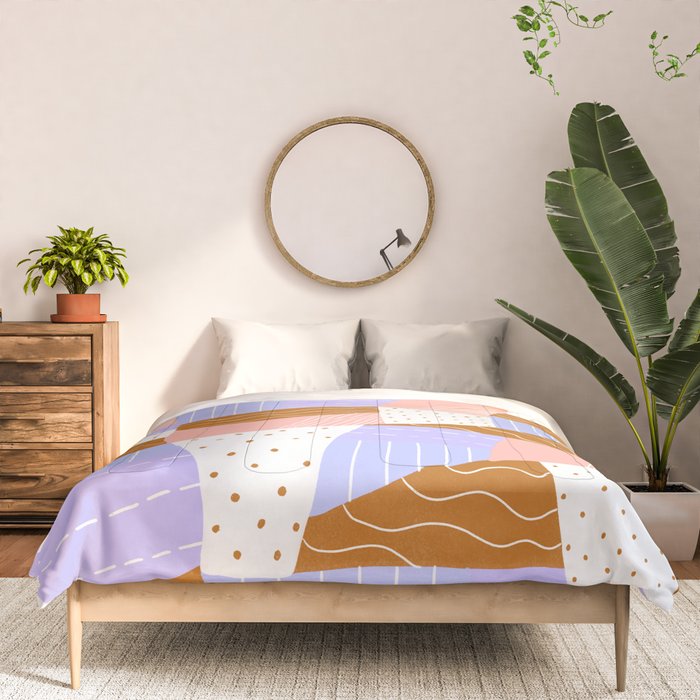 modern quilt, lilac Comforter Gallery Image 3