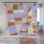 modern quilt, lilac Wall Mural Gallery Image 1