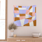 modern quilt, lilac Wall Tapestry Gallery Image 2
