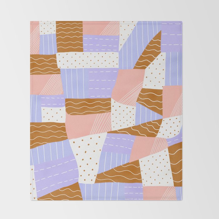 modern quilt, lilac Throw Blanket Gallery Image 2