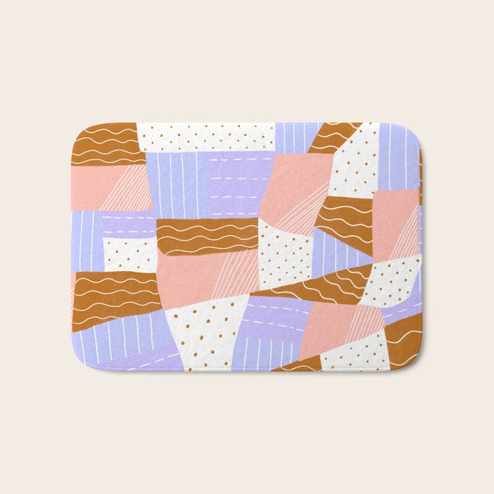 modern quilt, lilac Bath Mat Gallery Image 1