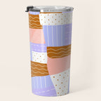 modern quilt, lilac Travel Mug Gallery Image 3