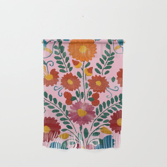 Mexican Blue Birds in Pink Wall Hanging Gallery Image 1