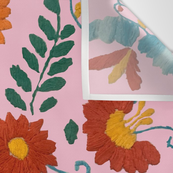 Mexican Blue Birds in Pink Wall Tapestry Gallery Image 3