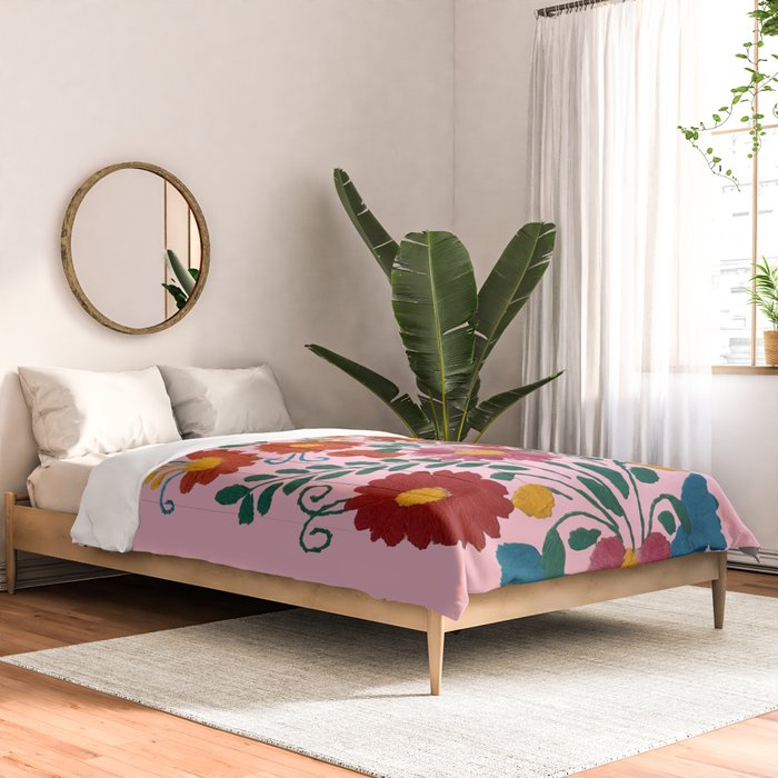 Mexican Blue Birds in Pink Comforter Gallery Image 2