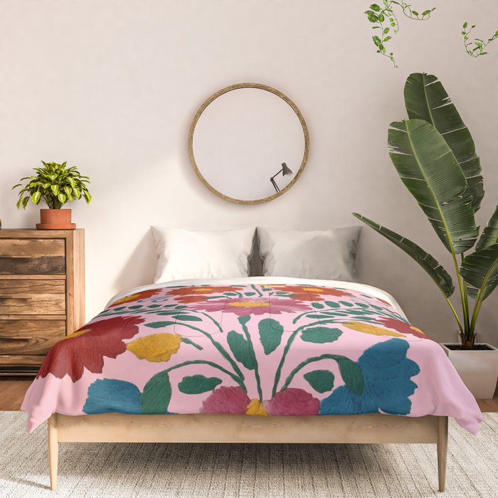 Mexican Blue Birds in Pink Comforter Gallery Image 3