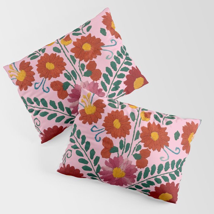 Mexican Blue Birds in Pink Pillow Sham Gallery Image 3